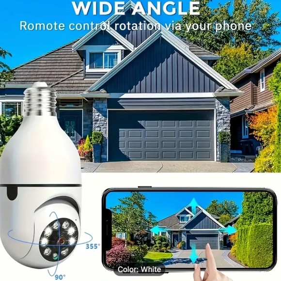 B994 (2 PACK) Smart HD WiFi Light Bulb Security Camera 1080P Night Vision - Picture 2 of 4